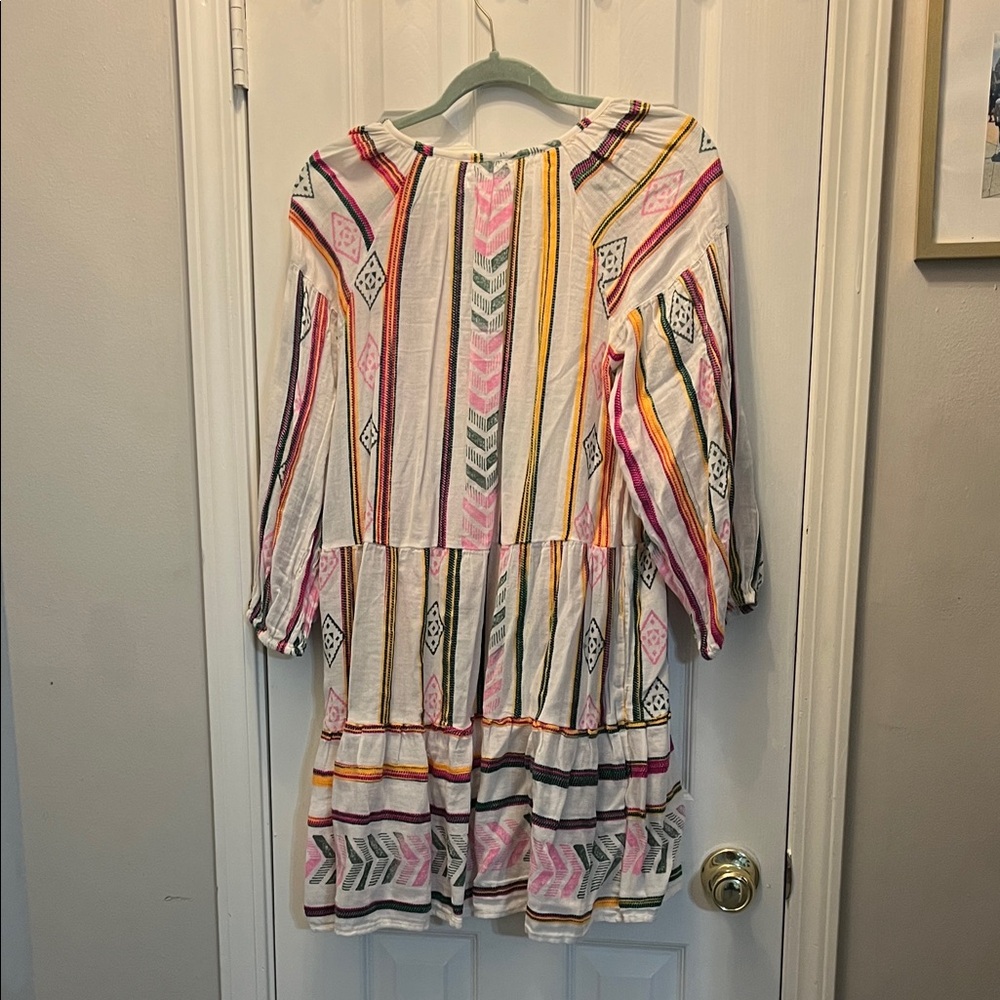 Velvet Colorful Patterned Dress - Picture 3 of 5